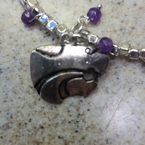 PANTHER BRACELET Silver/Purple. ADJUSTABLE - Picture 2 of 9